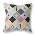 Homeroots 16 in. Tile Indoor & Outdoor Zippered Throw Pillow Pink & Gold 411372